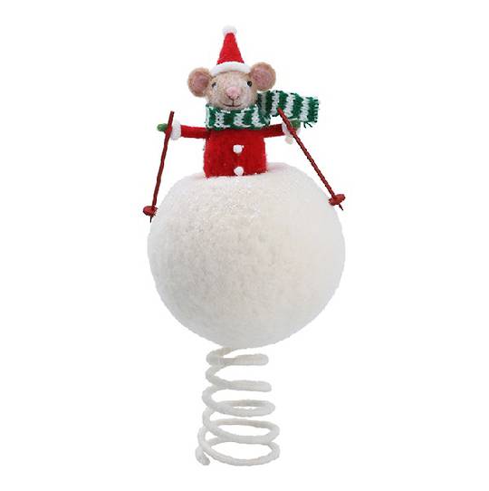 Wool Skiing Mouse Tree Topper *ETA Nov